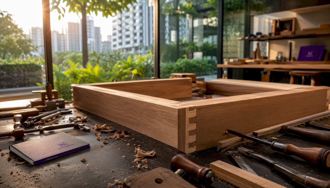 Singapore carpentry workshop woodworking close-up