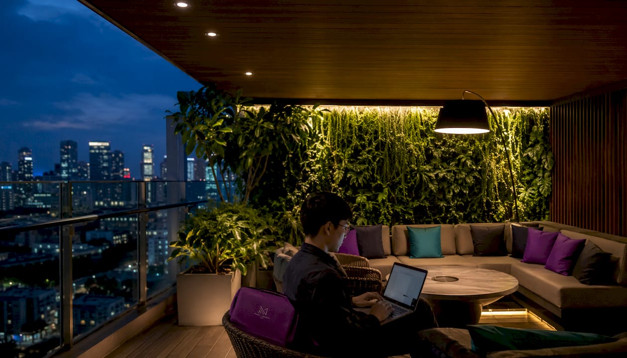 Three layered lighting types in apartment
