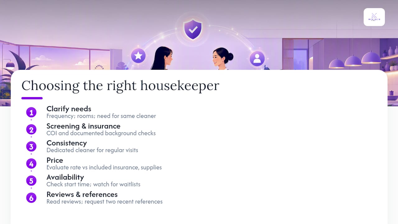 How to choose the right housekeeper for your home — overview diagram