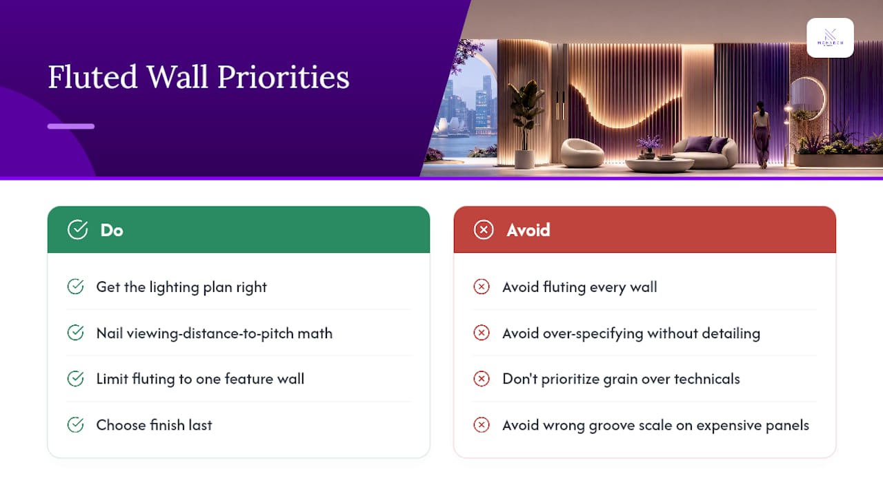Why Restraint Beats Ambition on a Fluted Feature Wall — overview diagram