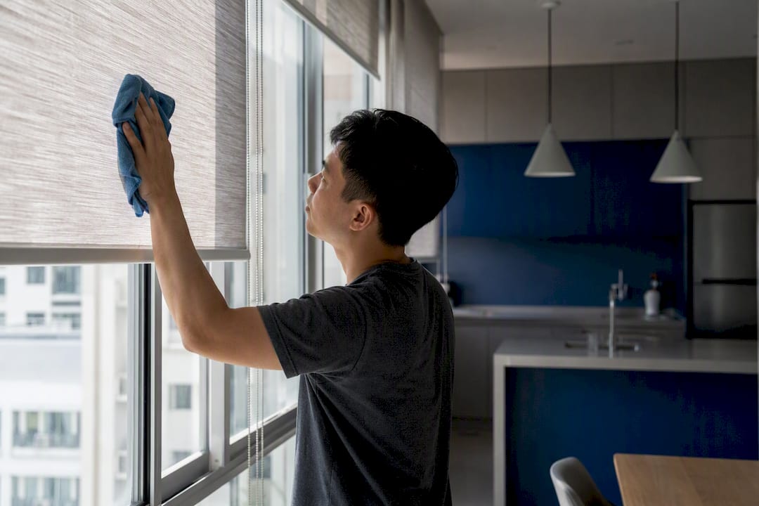 Hand cleaning roller shade fabric