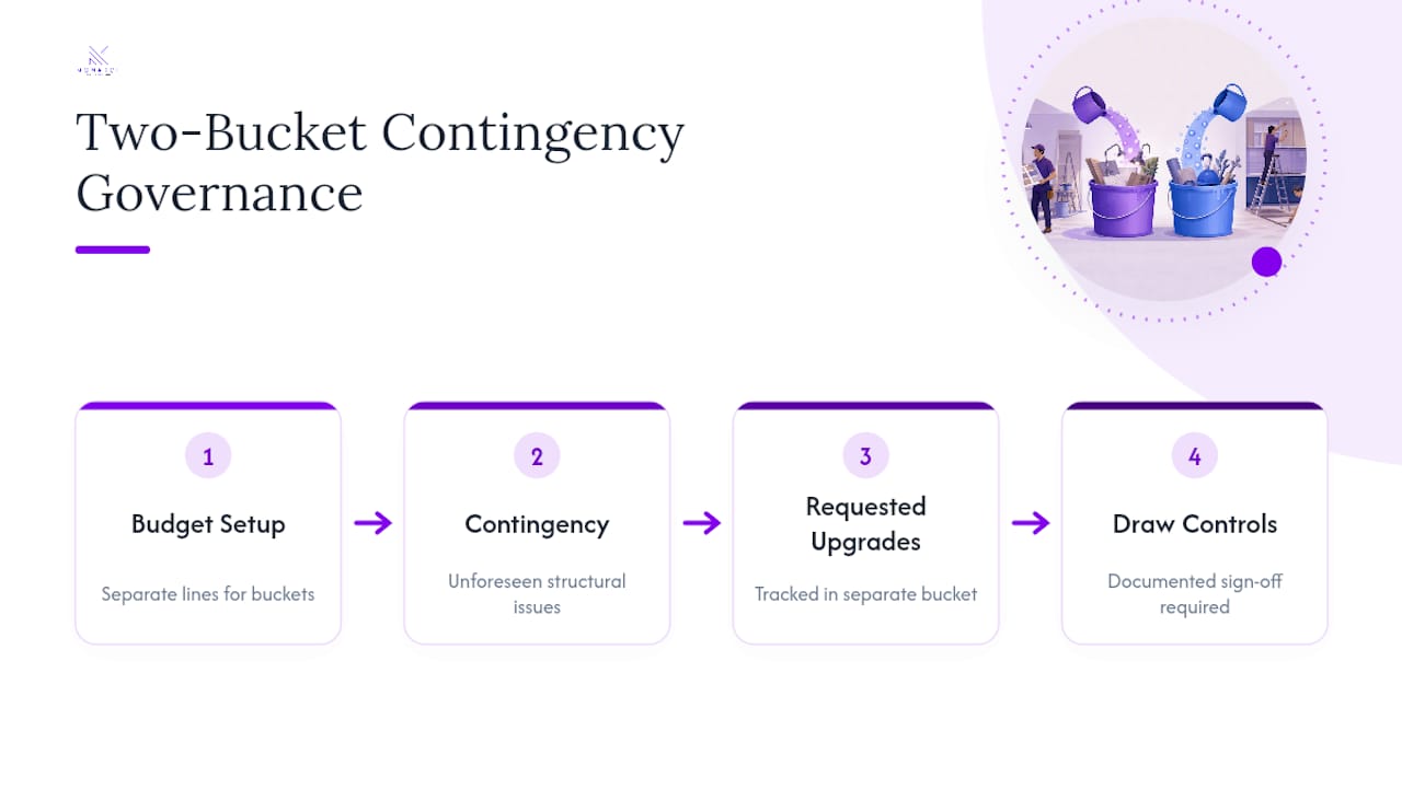 Renovation contingency and upgrade tracking flow