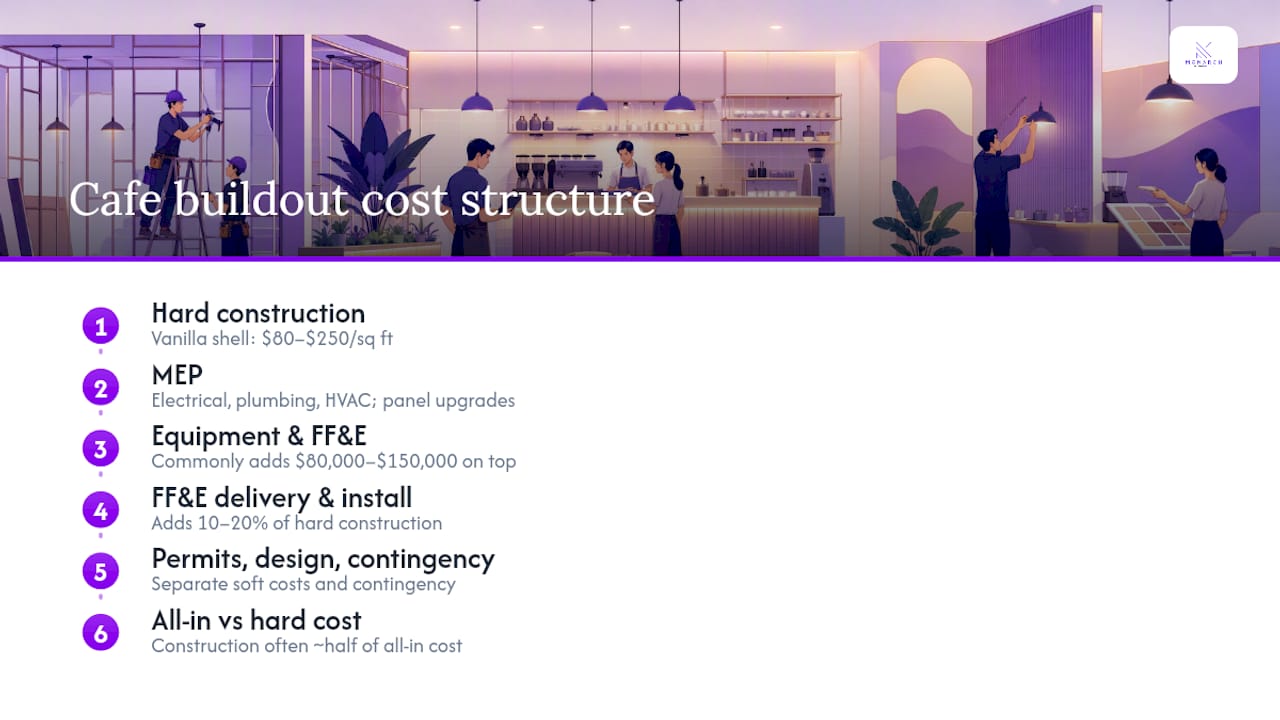 Cafe buildout budget cost structure
