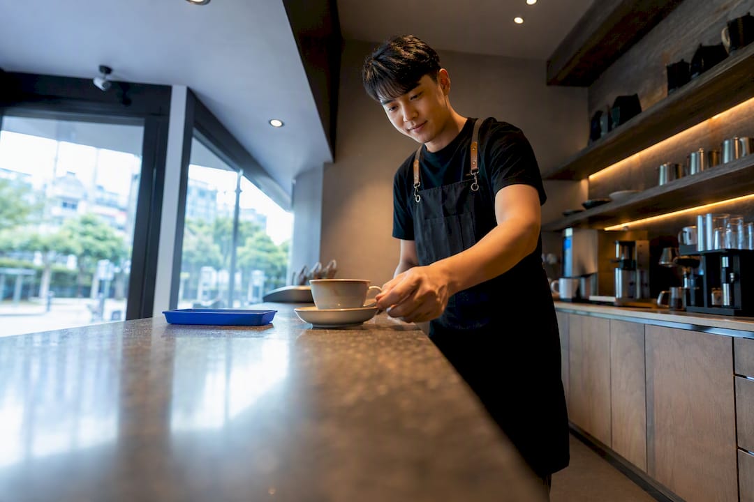 Singapore cafe counter workflow detail