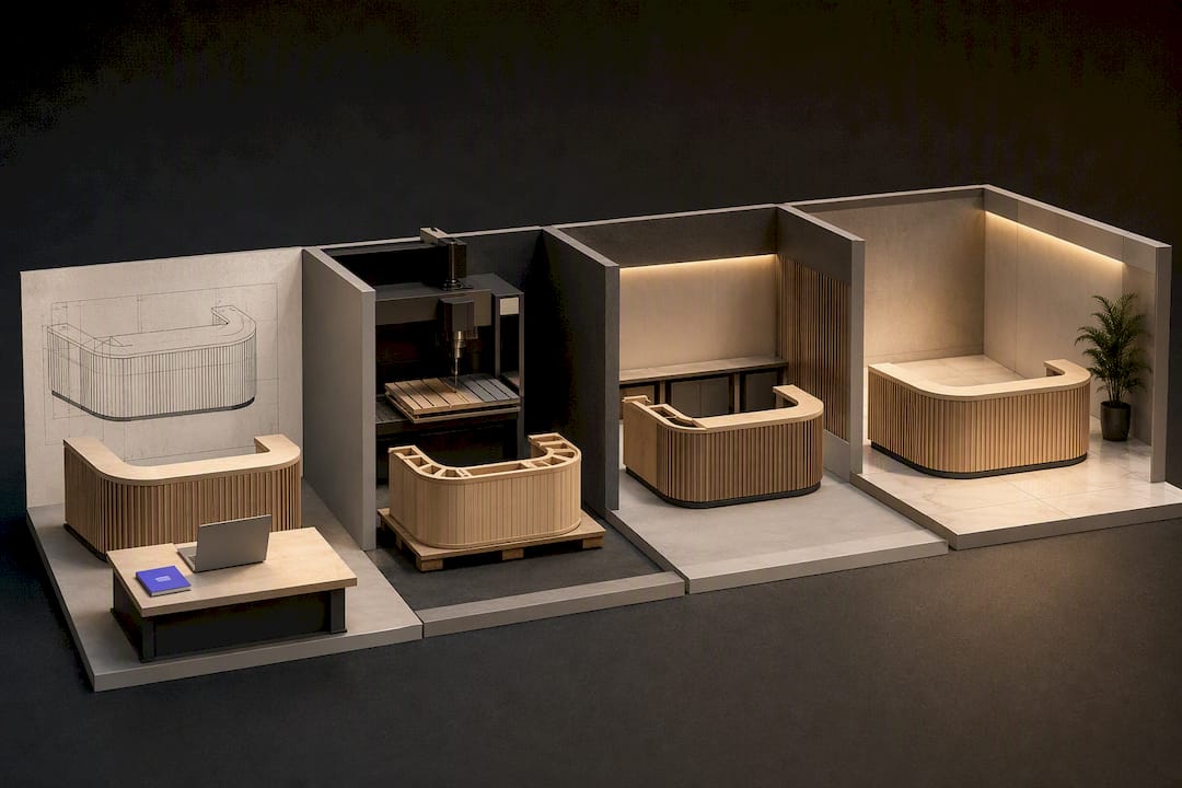Integrated millwork workflow from design through installation