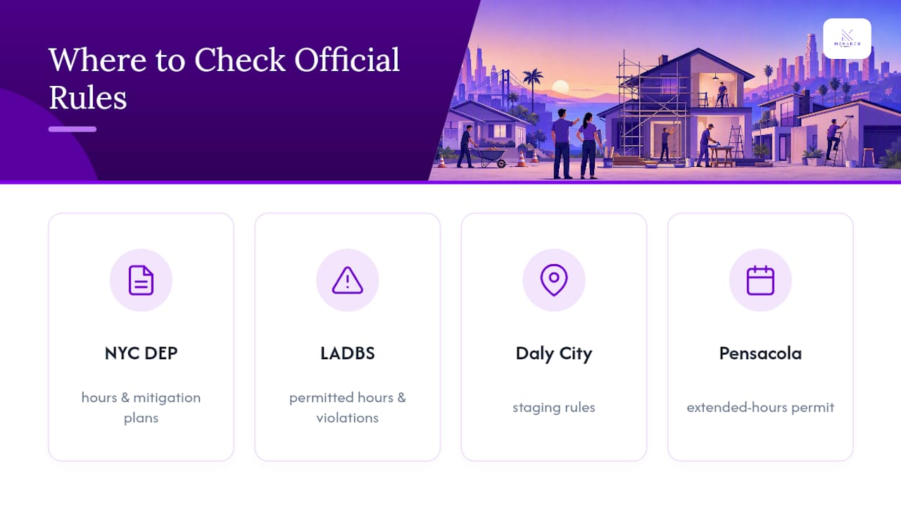 Where to Check Official Renovation Hour Rules — overview diagram