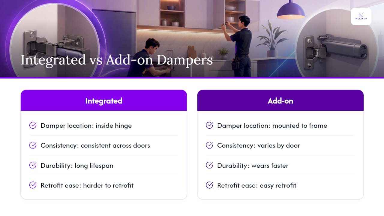 Integrated and add-on damper comparison
