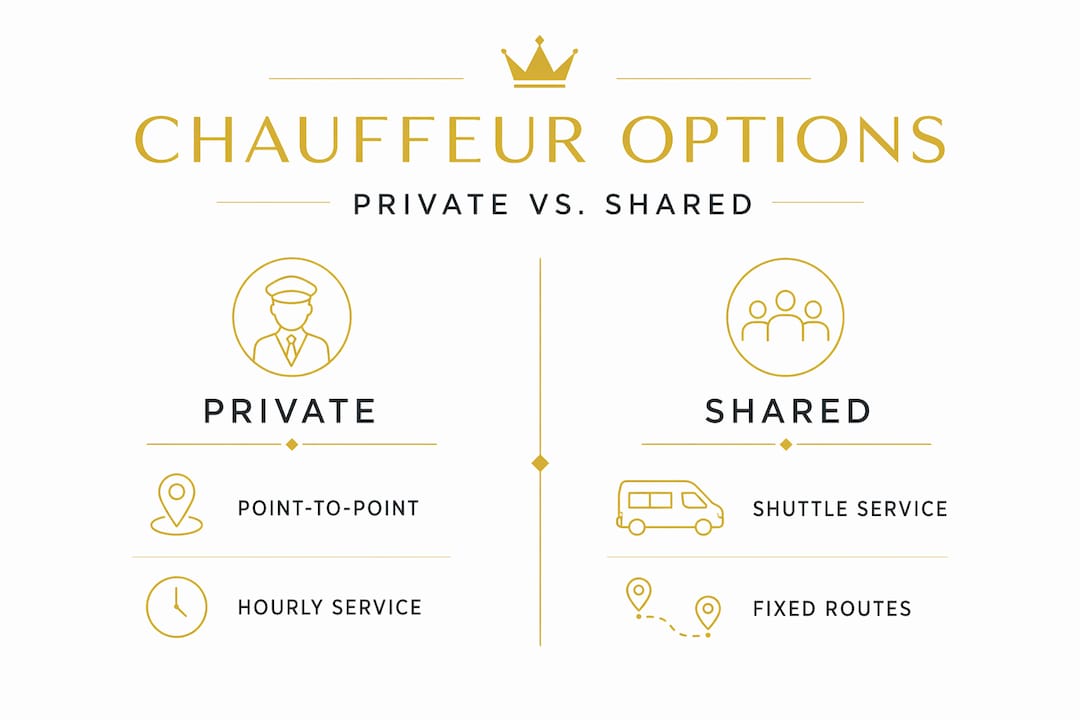 Infographic compares private and shared chauffeur types