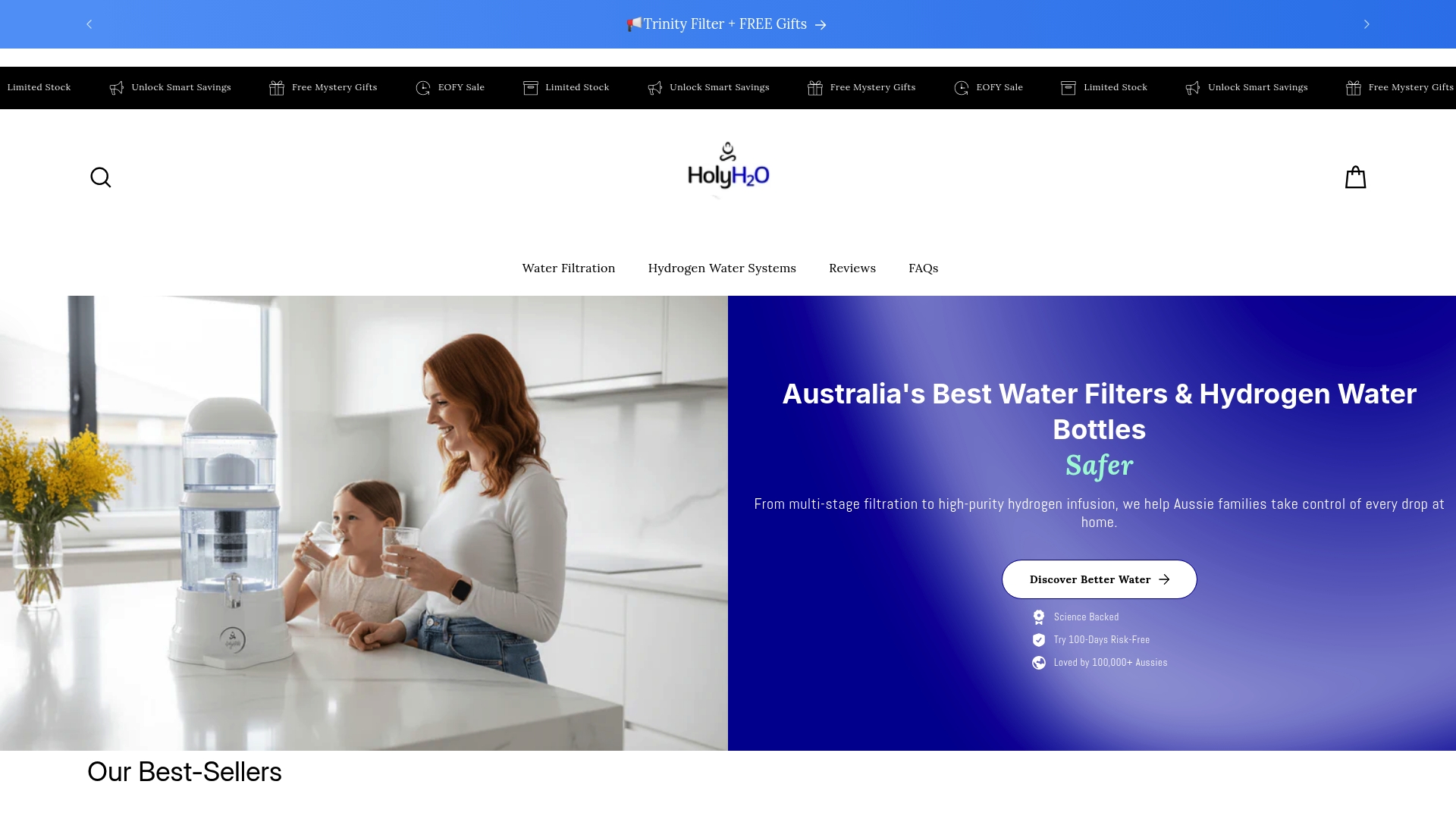 Trinity benchtop water filter by HolyH2O