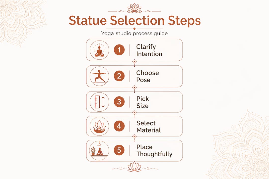 Infographic showing Buddha statue selection steps
