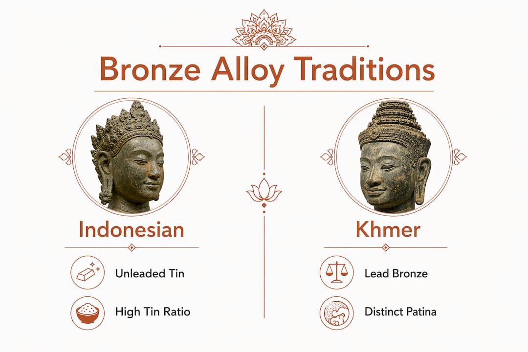 Infographic comparing regional bronze alloys