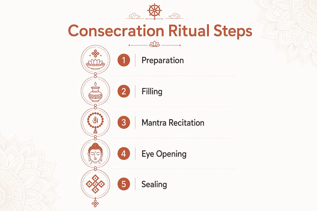 Infographic showing five consecration ritual steps