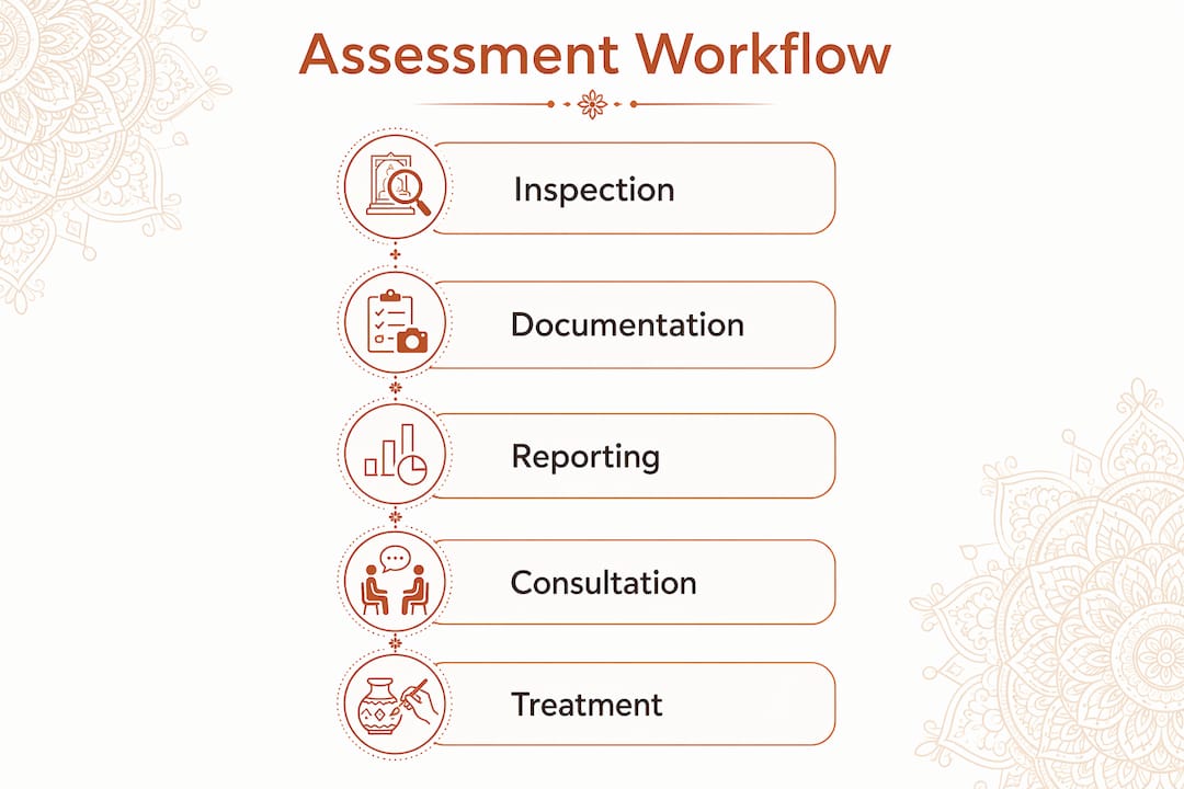 Infographic showing five-step condition assessment workflow