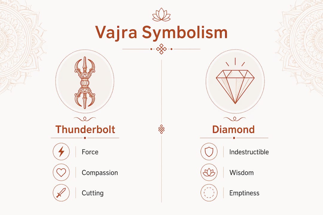Infographic showing vajra symbolism categories