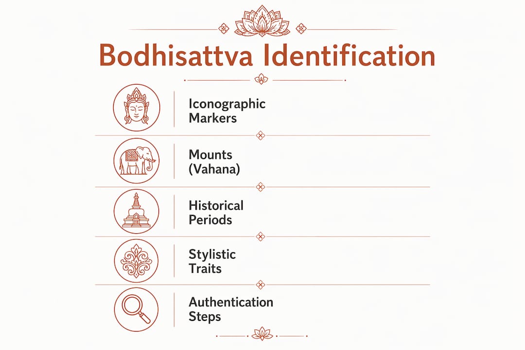 Infografik zur Veranschaulichung der Schritte zur Bodhisattva-Identifizierung