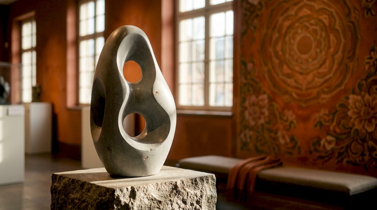 Minimalist stone sculpture highlighting empty space