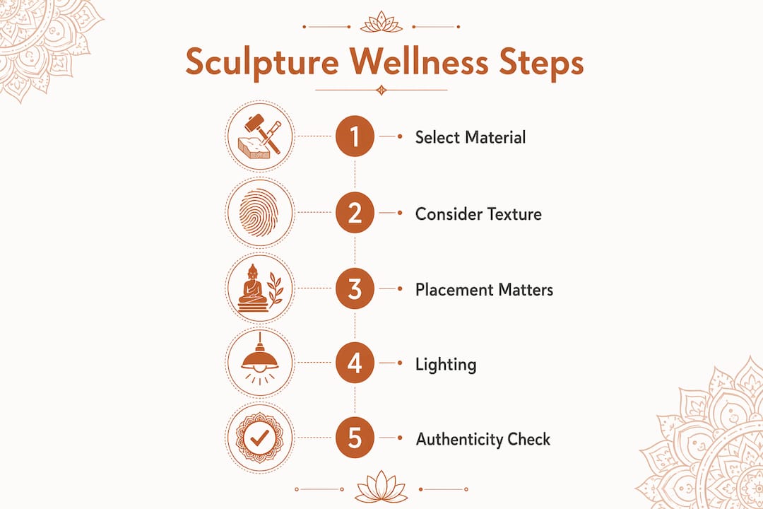 Infographic illustrating wellness steps for sculpture use
