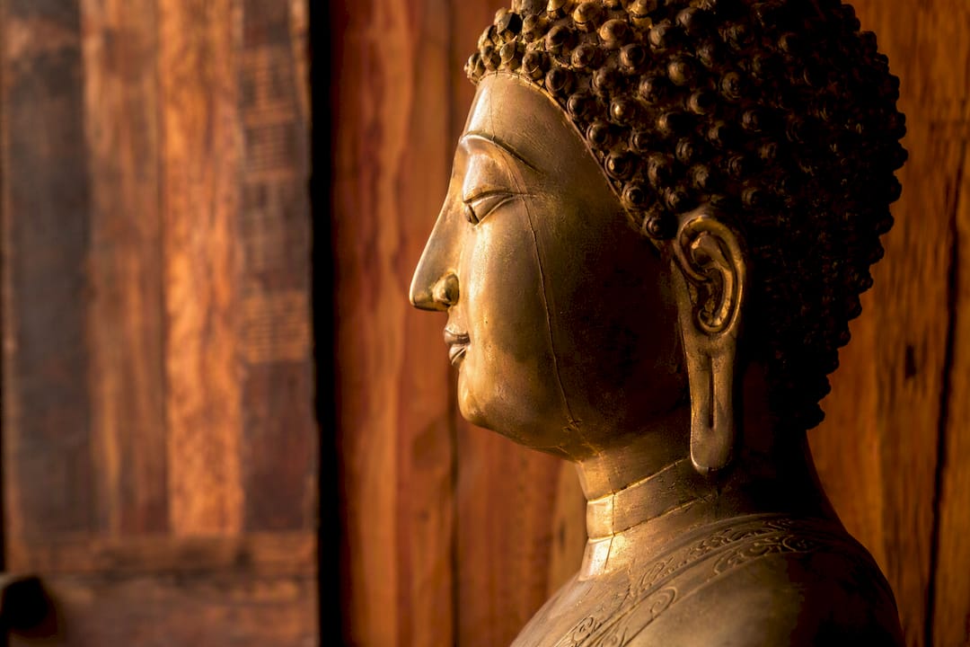 Seam line detail on bronze statue