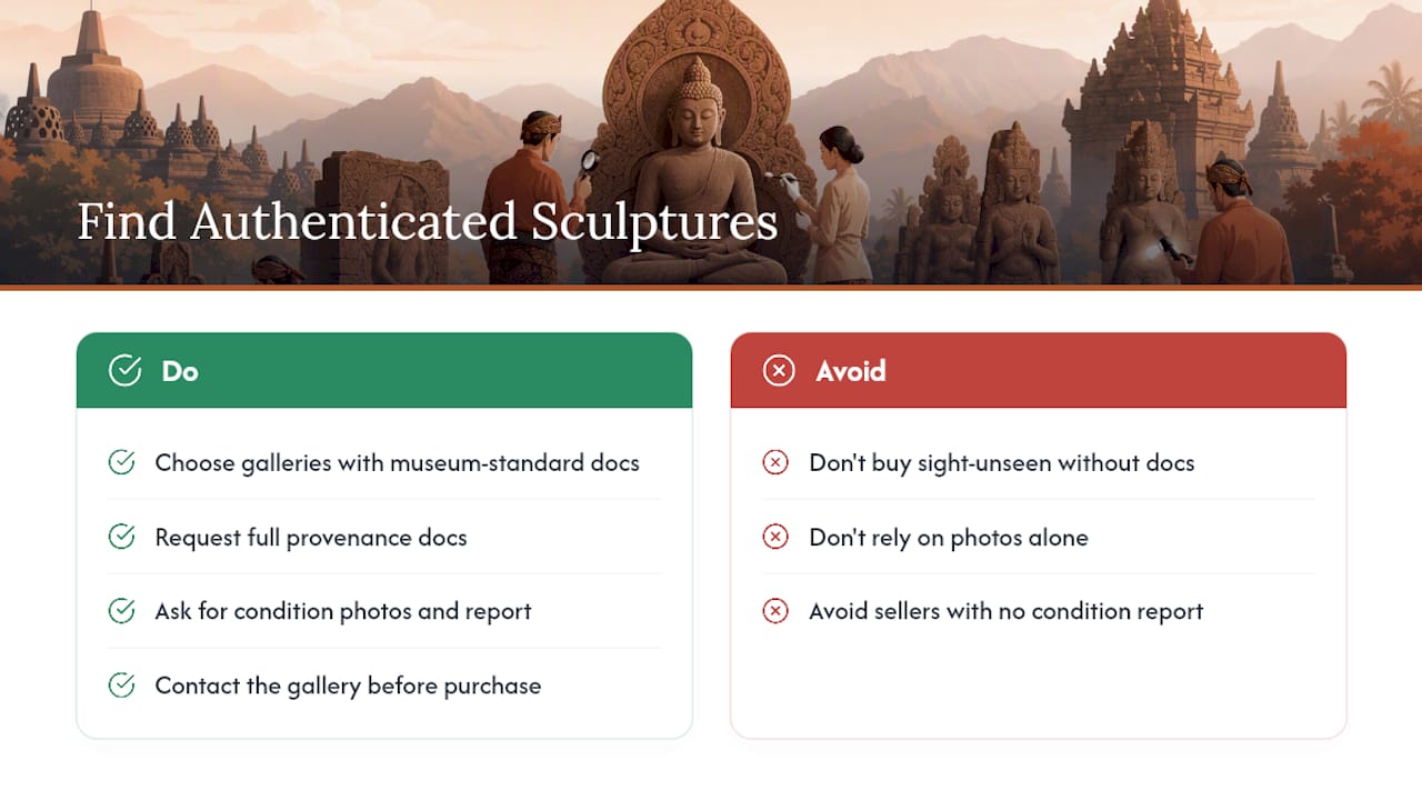 Where to Find Authenticated Javanese Buddhist Sculptures — overview diagram