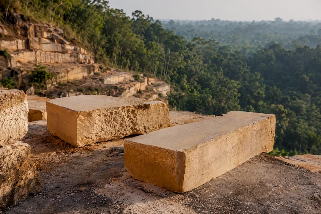 Sandstone blocks at Kulen hills quarry