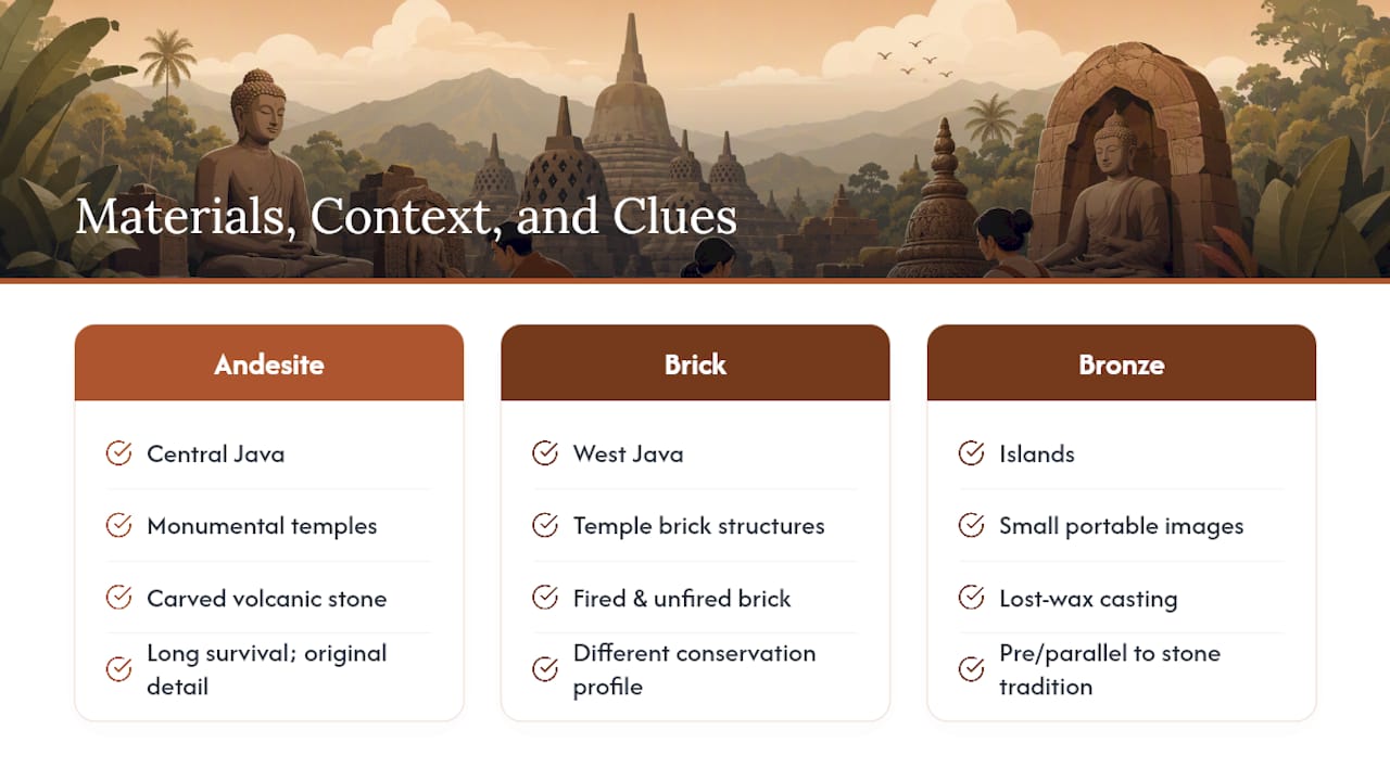Comparison of Indonesian Buddhist art materials
