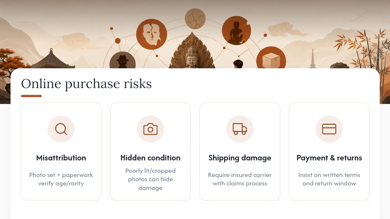 Four risks of buying antiques online