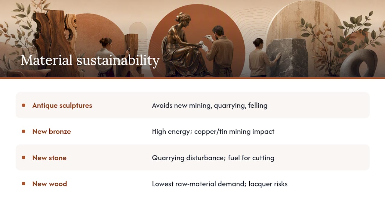 How Sustainable Is Each Sculpture Material? — overview diagram