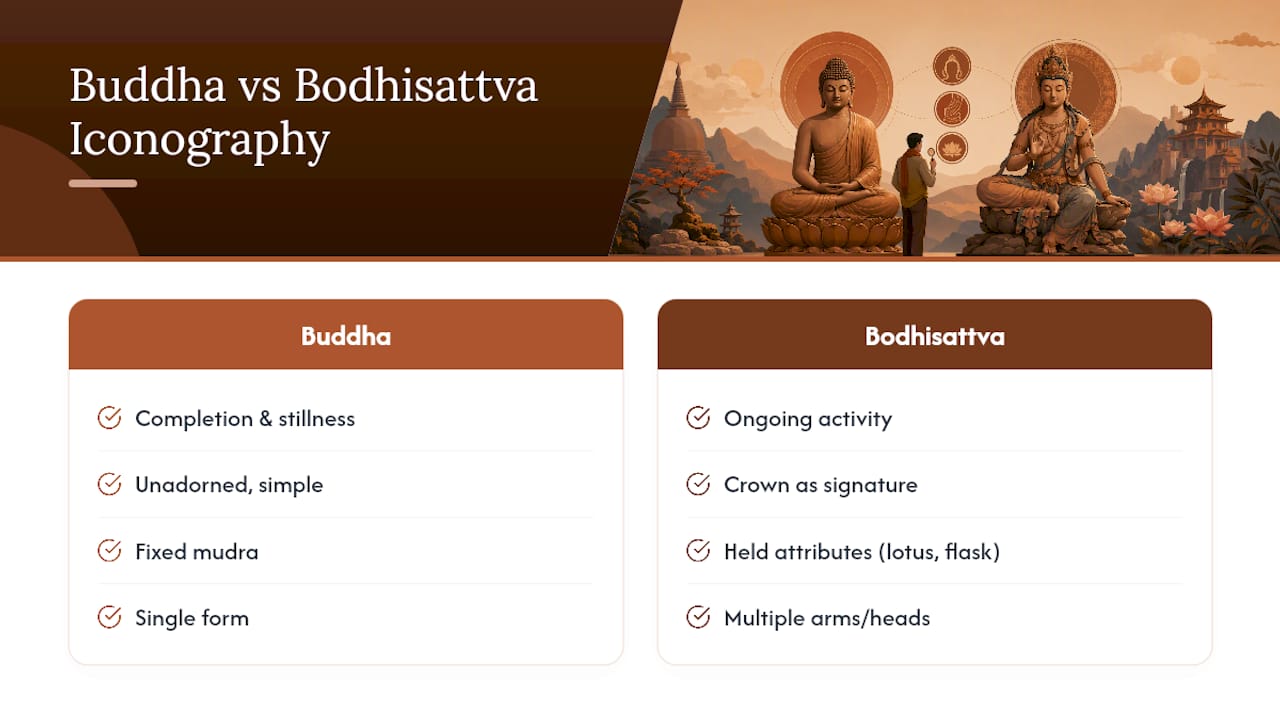 Comparison of Buddha and bodhisattva iconography