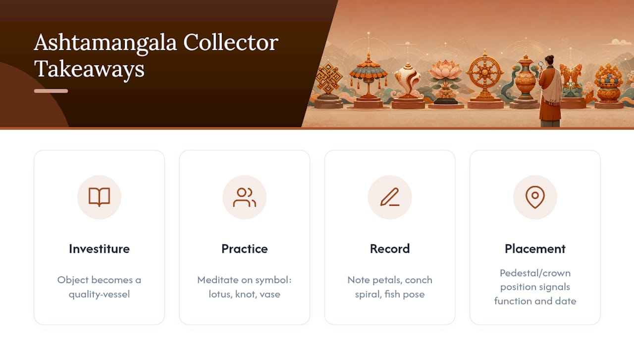 Ashtamangala as a Teaching Tool: What Collectors Should Know — overview diagram