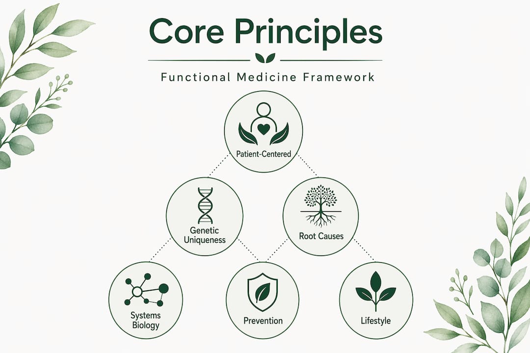Hierarchy infographic functional medicine core principles