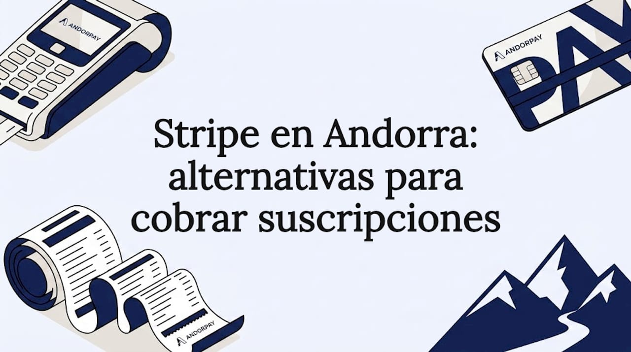 Diseño de tarjeta con símbolos de pago y detalles inspirados en la esencia de Andorra.