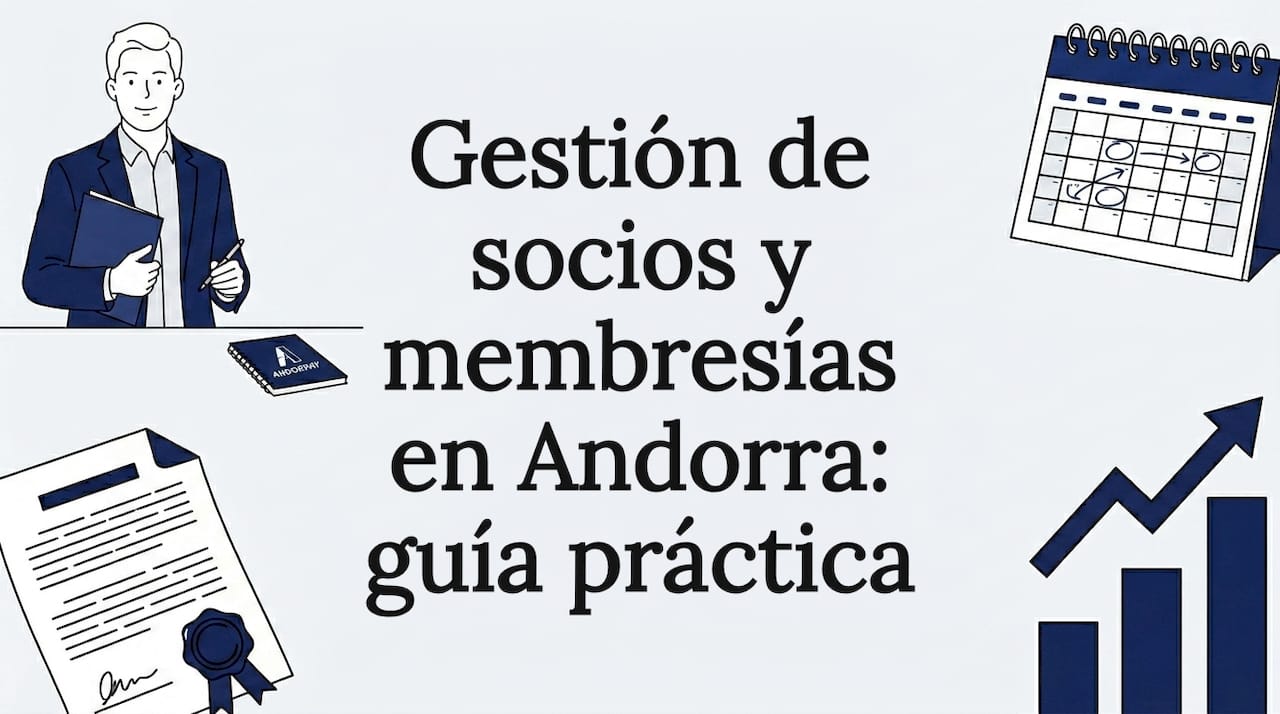 Ilustración ornamental para encabezado sobre administración de socios y gestión de membresías