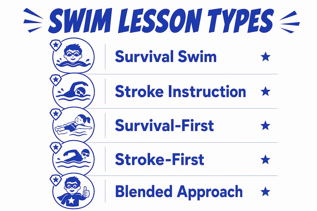 Infographic showing types of swim lessons