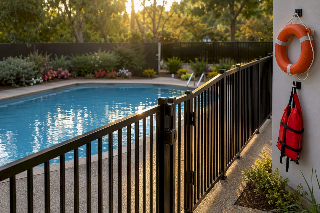 Secure pool gate and safety barriers