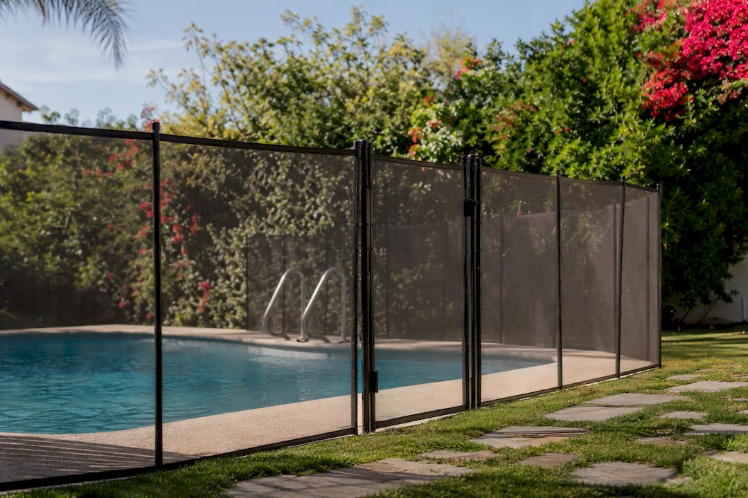 Outdoor Florida pool fenced safety barrier