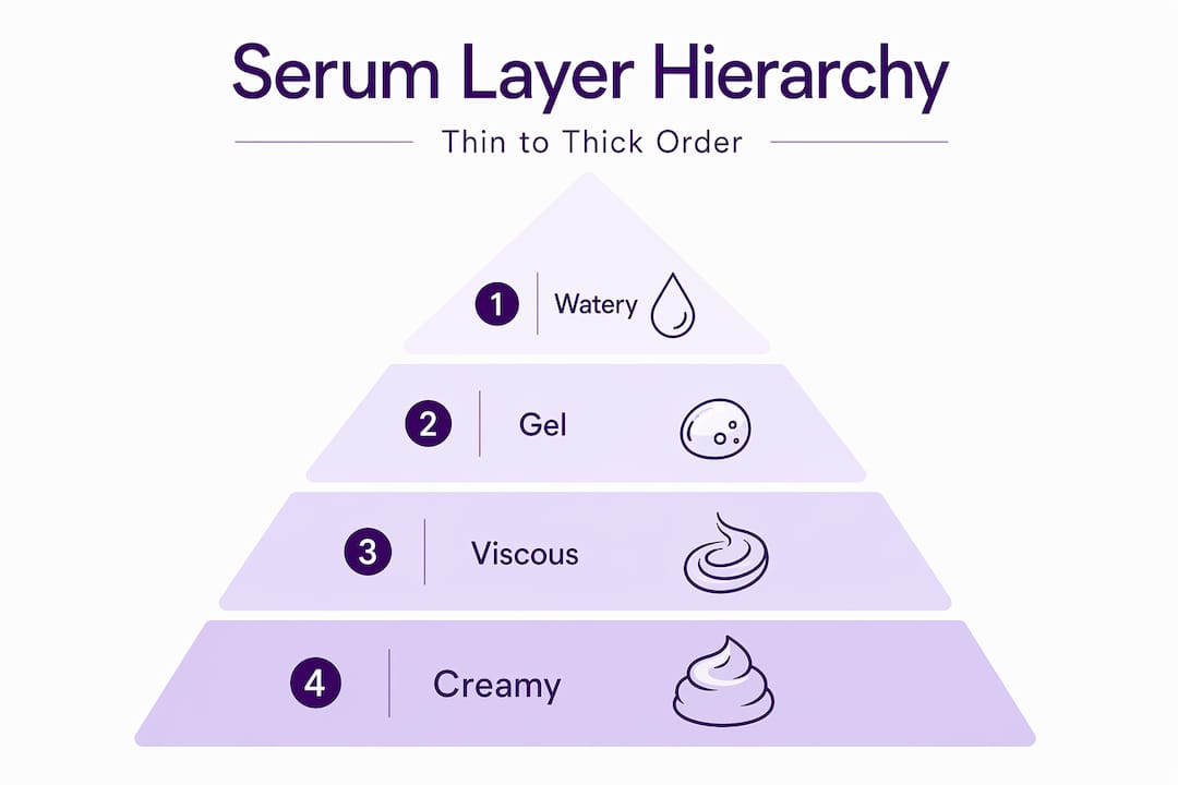 Serum hierarchy pyramid with texture tiers