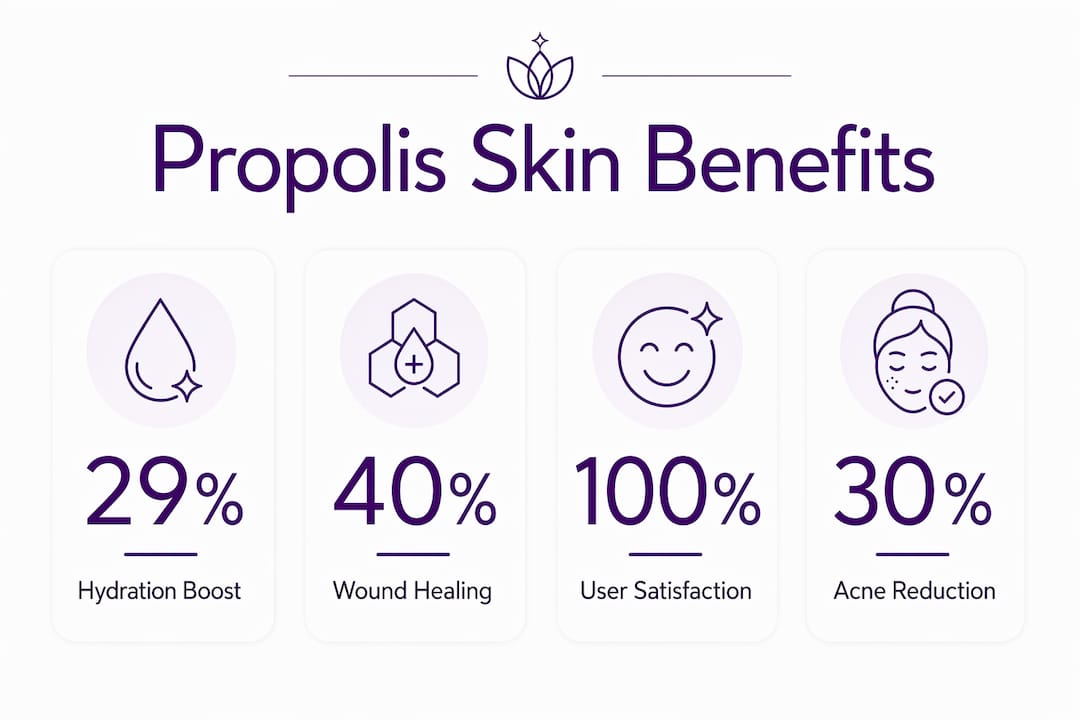 Infographic highlighting key propolis skin benefits