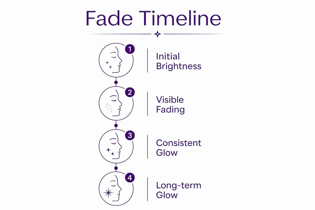 Infographic timeline for fading hyperpigmentation