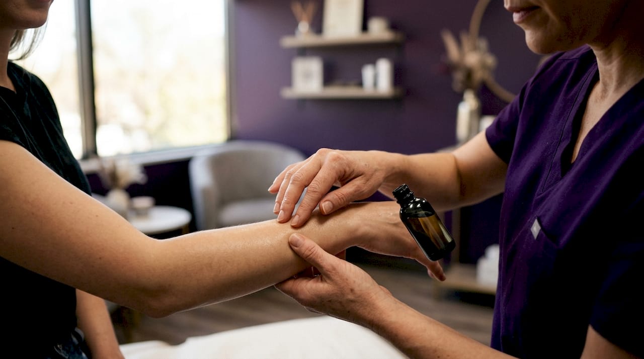 Dermatologist examining hydrated skin