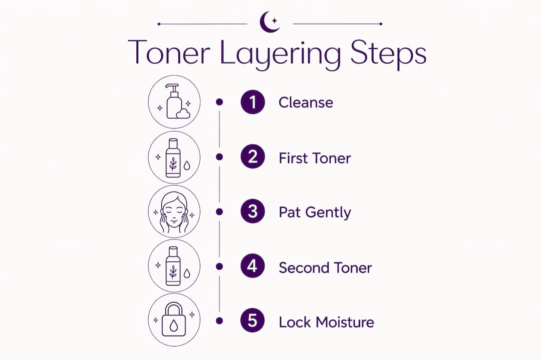Step-by-step toner layering infographic