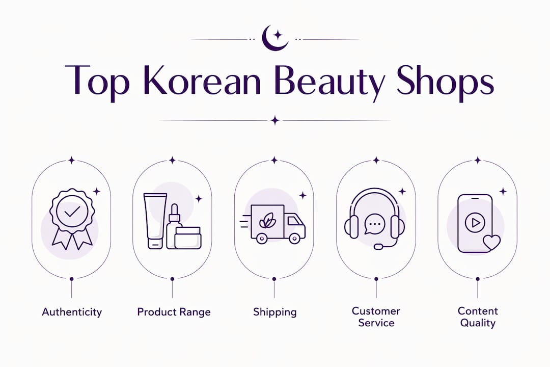 Infographic comparing key factors of Korean beauty shops