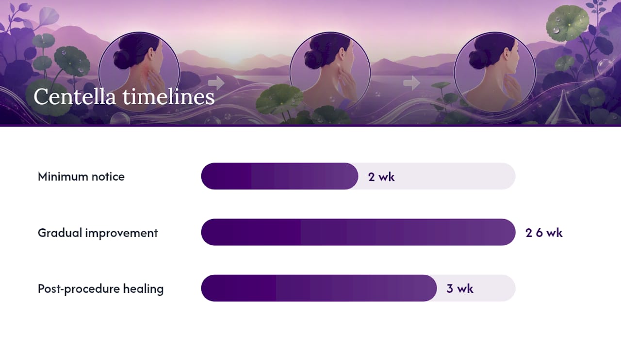 Centella skincare improvement timeline