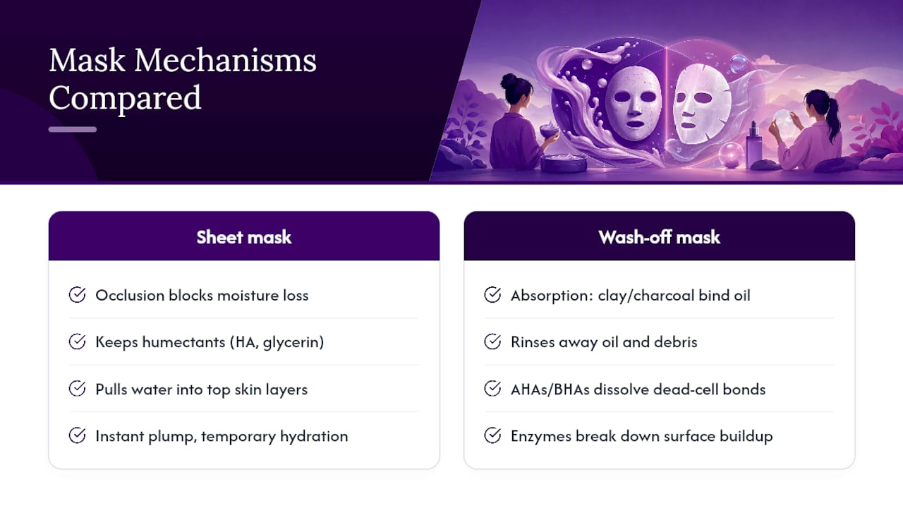 Comparison of sheet and wash-off mask mechanisms