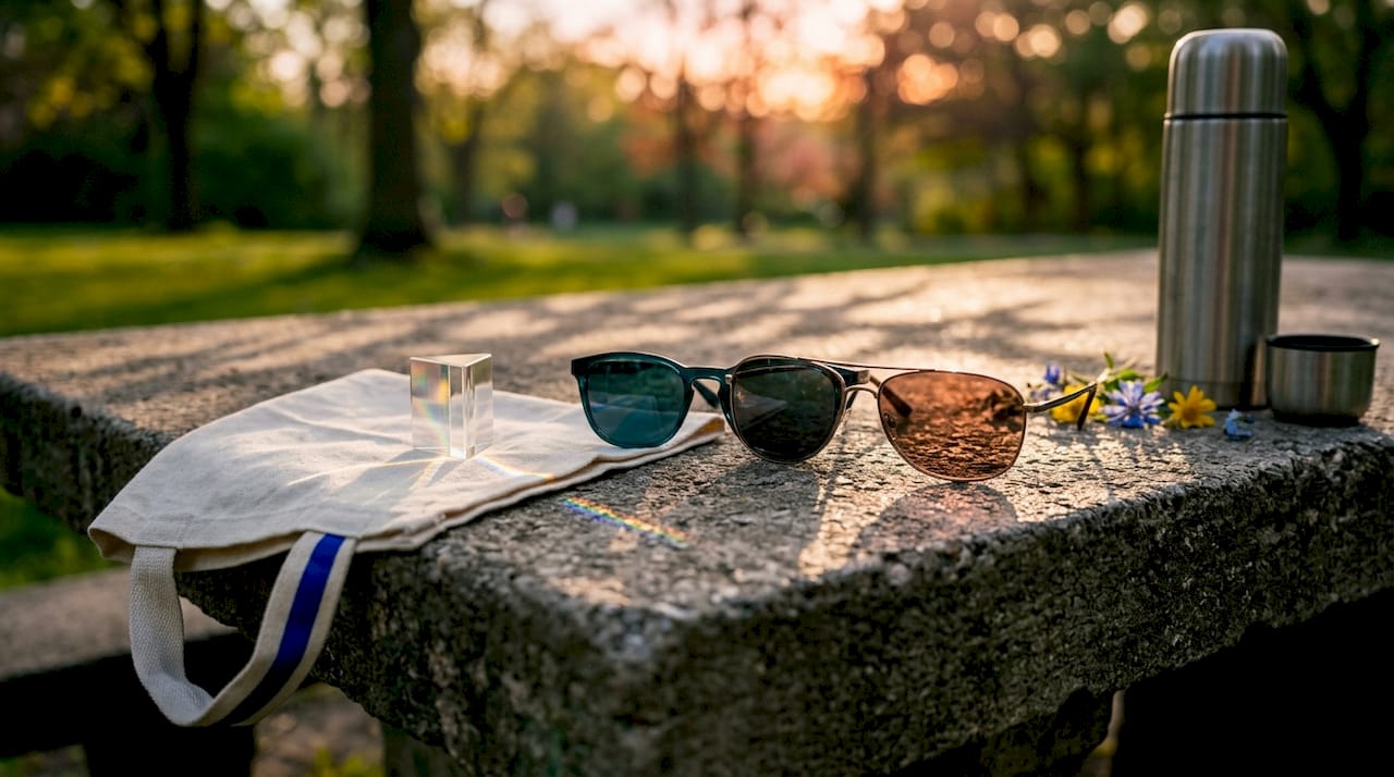 Close-up on polarized vs non polarized lenses