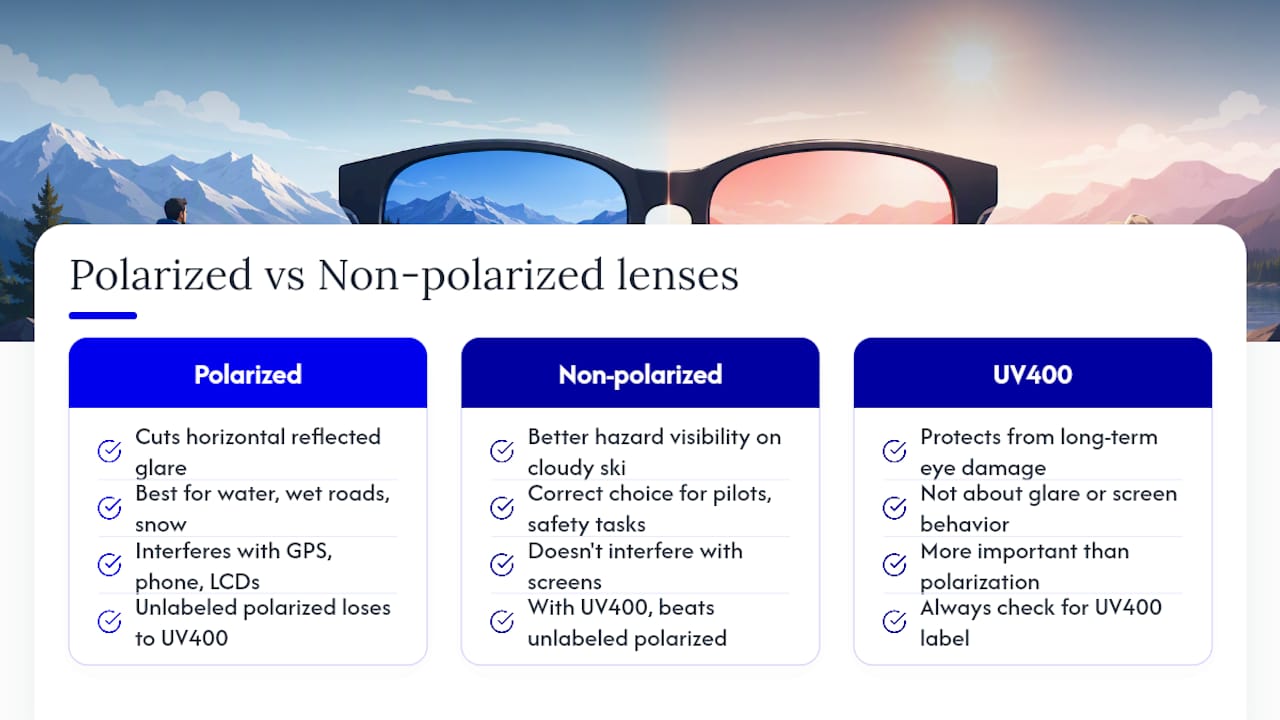 An honest take on the polarized-vs-tinted debate — overview diagram