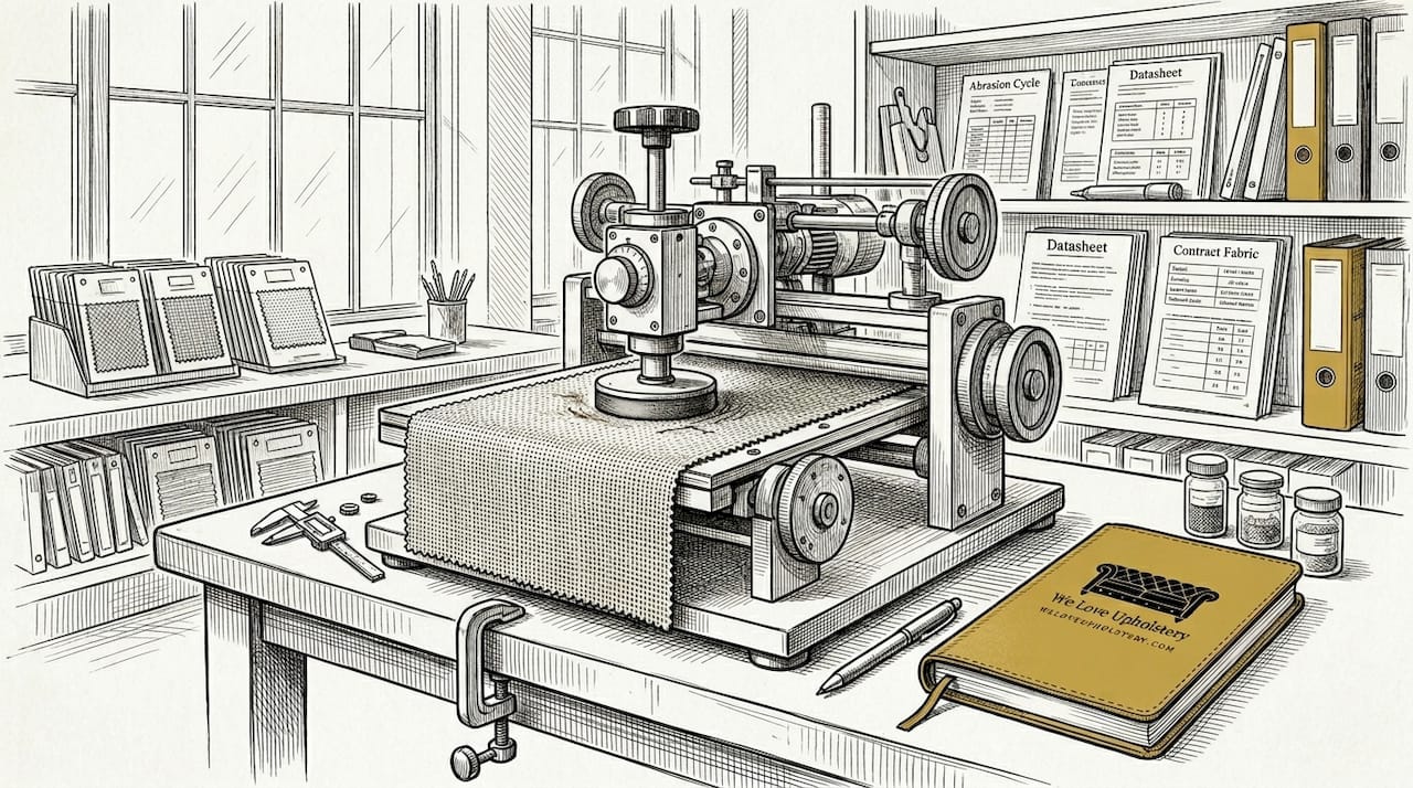 Fabric abrasion resistance test in textile lab