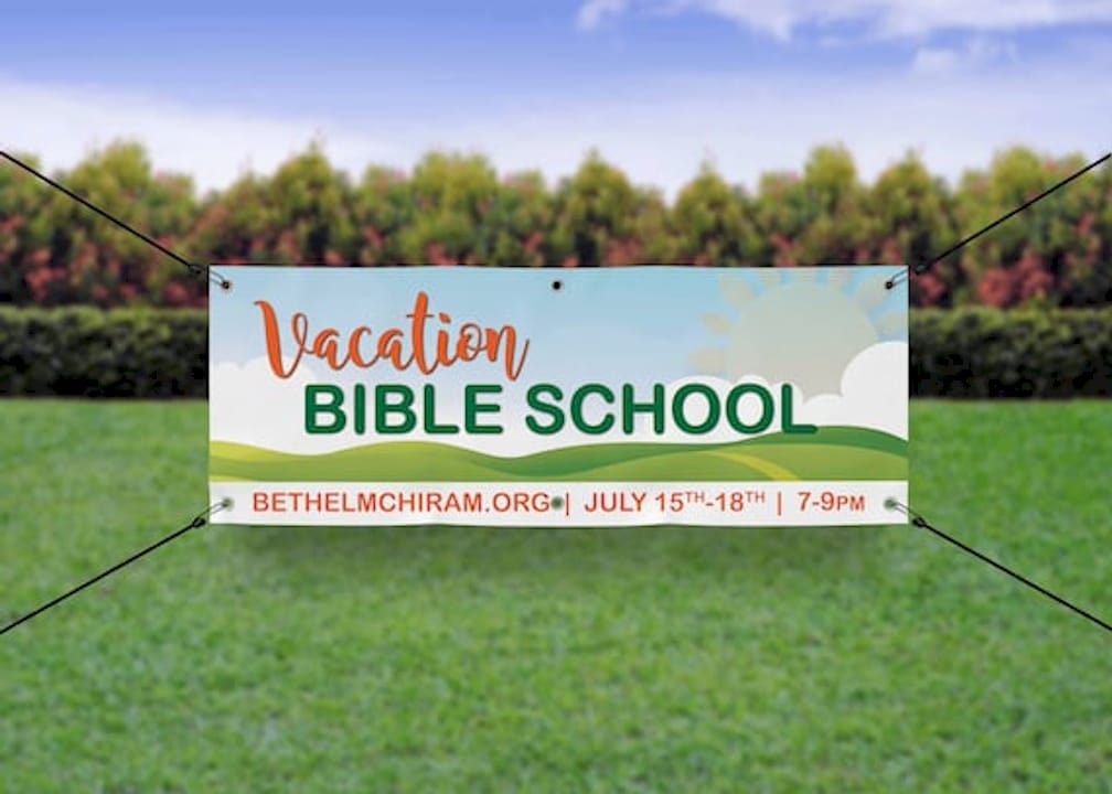 Vacation Bible School Extra LARGE Outdoor Banner - Custom VBS Sign ...