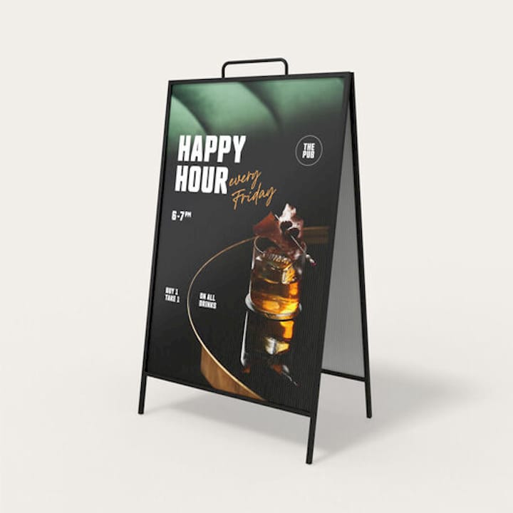 Metal Sidewalk A-Frame Signs: Sturdy Custom Outdoor Signs | UPrinting