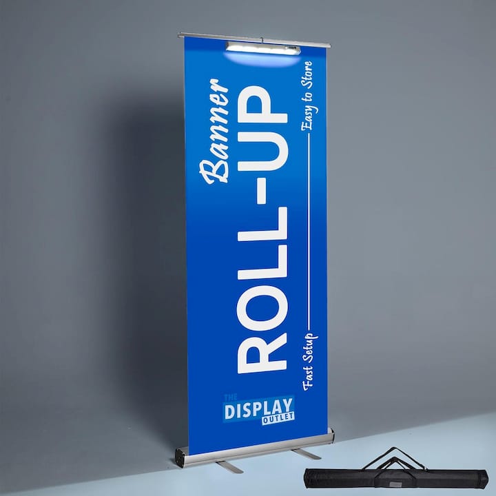 33"x79" Retractable Banner Stand with Light for Trade Show