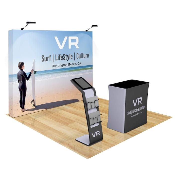 Straight Pop Up Trade Show Display (8ft & 10ft) with Media Stand ...